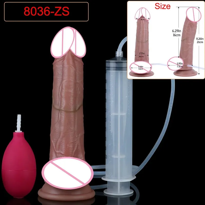 Hluboké žíly Ultra stříkající dildo Silikon Skin Touch Dlouhá ejakulační zátka na zadeček Pro muže Ženy Stimuluje G-Spot 18+ Sexuální hračky — image 14