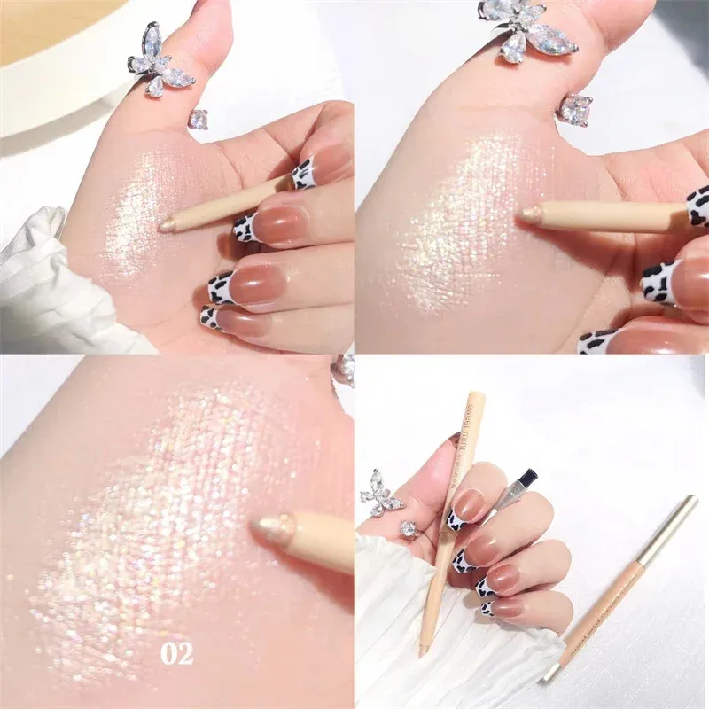 Pearlescent White Liquid Eyeliner Pen Vandtæt Ikke-svimmel Eye Liner Shadow Pen Hurtigttørrende Holdbar skinnende liggende Silkeorm blyant