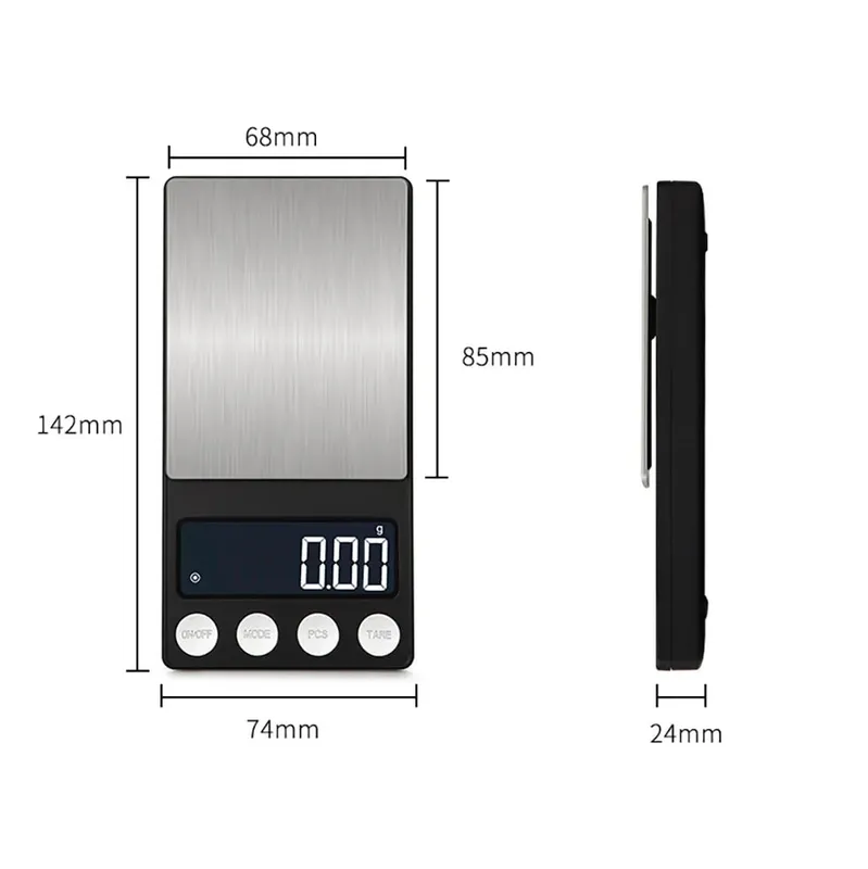 Skala Mini Saku Digital Presisi 0.01G LCD Perhiasan Emas Berlian Aksesori Gram Keseimbangan Timbangan Berat untuk Dapur 1000G — image 3