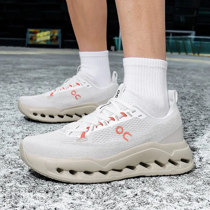Men's Running Shoes Breathable Mesh Shock Absorption Hollow Out Sole Lightweight Sports Sneakers Non-slip Walking Shoes — image 5