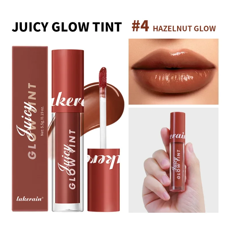 Juicy Glow Lip Tint Mirror Shine Lip Gloss Deep Hydrating Long-Lasting Dewy Moisturizing Non-Sticky High Shine Tinted Lip Makeup — image 10