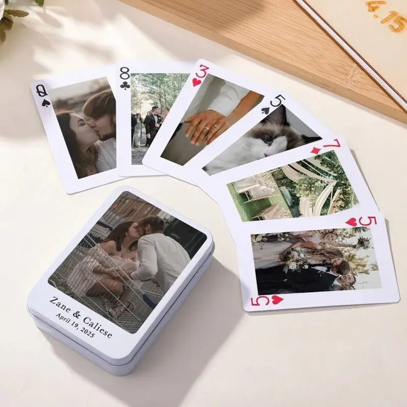 Carte da gioco con foto personalizzate Immagine personalizzata di cani da compagnia e gatti Mazzo da poker Anniversario di matrimonio Coppia di amici di famiglia Regalo commemorativo — image 8