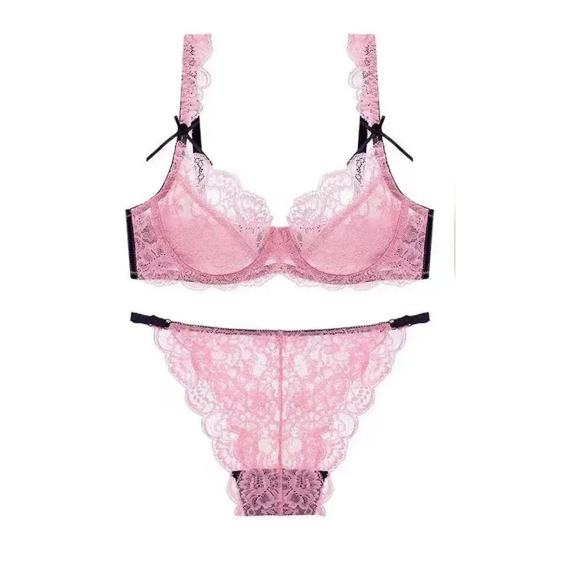Lace Minimizer BH Ultra tynd svamp gratis wirefree sømløs fuld dækning buste push up komfort lingeri sæt BANERDANNI — image 3