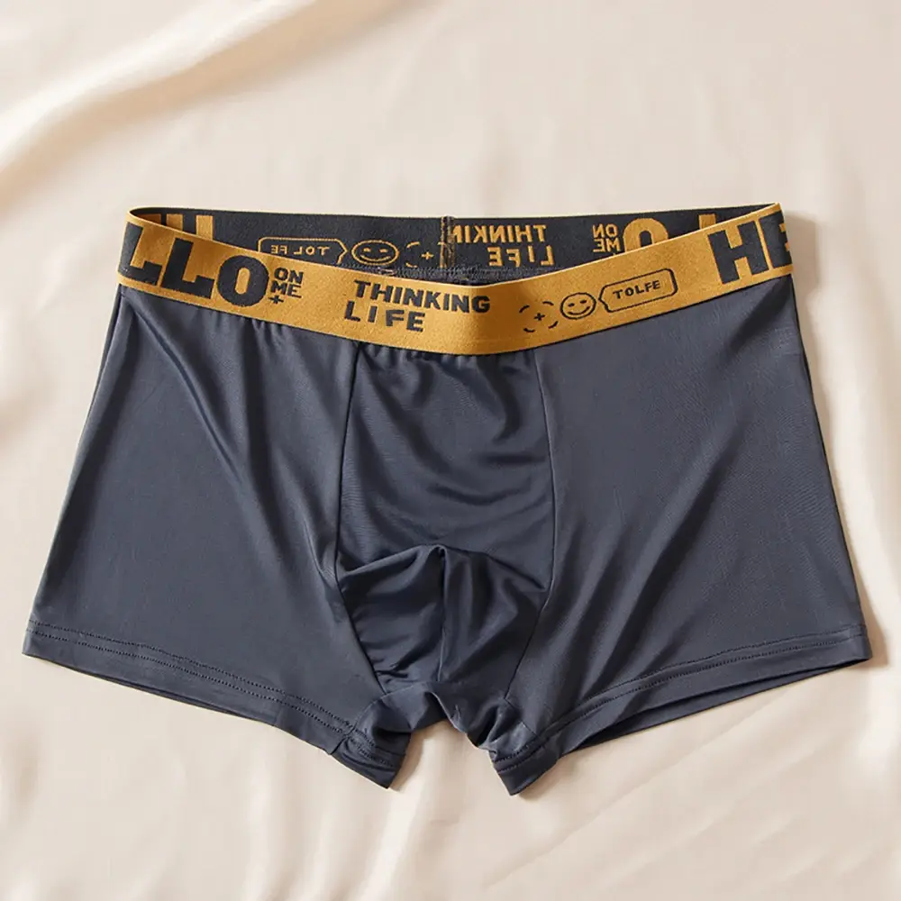 5pcs/set Seluar Boxer Lelaki Seluar Dalam Sutera Ais Seluar Dalam Lelaki Musim Panas Seluar Dalam Bersaiz Besar Seluar Dalam U Convex Seluar Dalam Seksi Seluar Dalam — image 3