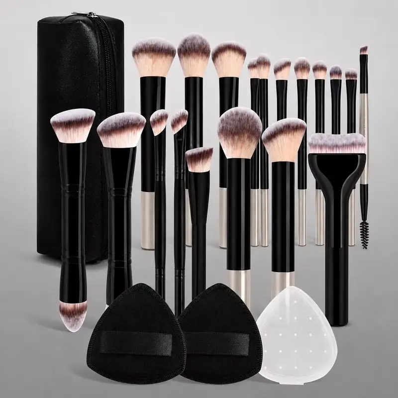 13/17/22 pièces ensemble d'outils de maquillage ensemble de pinceaux de maquillage professionnel sac de maquillage accessoires de maquillage pinceau de fond de teint pinceau à Blush. — image 1
