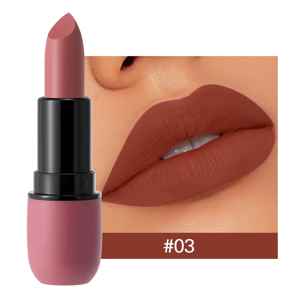 6 สีเซ็กซี่ Matte ลิปสติก Waterproof Long Lasting Color Rendering Non-stick Velvet Lips Contour ดินสอผู้หญิงแต่งหน้าเครื่องสำอาง — image 8