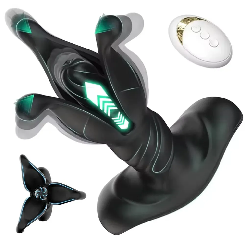 Støbende Prostata Massager Vibrator Fjernbetjening 9 Spænding Shock Flapper Vibrerende Anal Butt Plug Sexlegetøj til Mænd Kvinder — image 1