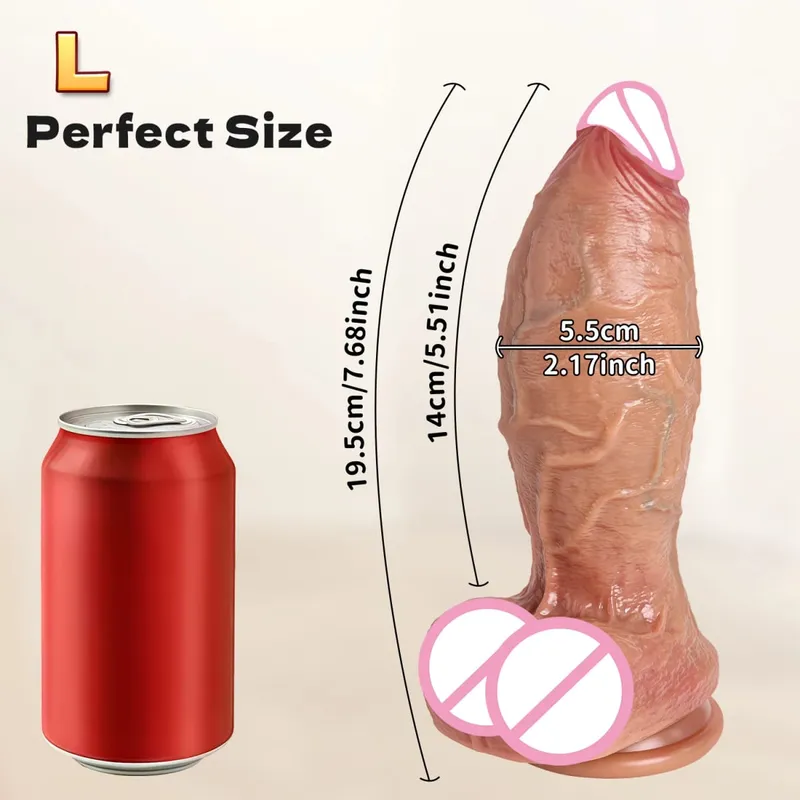 Ρεαλιστική μαλακή διπλή σιλικόνη Big Dildo Προσομοίωση δέρματος τεχνητό πέος Κολπικός αυνανισμός Βεντούζα Big Dick Γυναικείο Σεξ Παιχνίδι — image 11