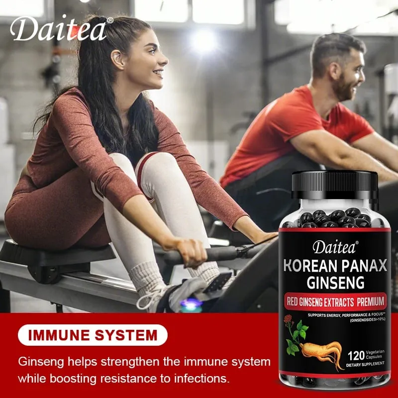 Capsule di Ginseng Rosso Coreano - 1000 Mg Aumenta la resistenza energetica, le prestazioni atletiche e la forza muscolare, supporta la salute immunitaria — image 4
