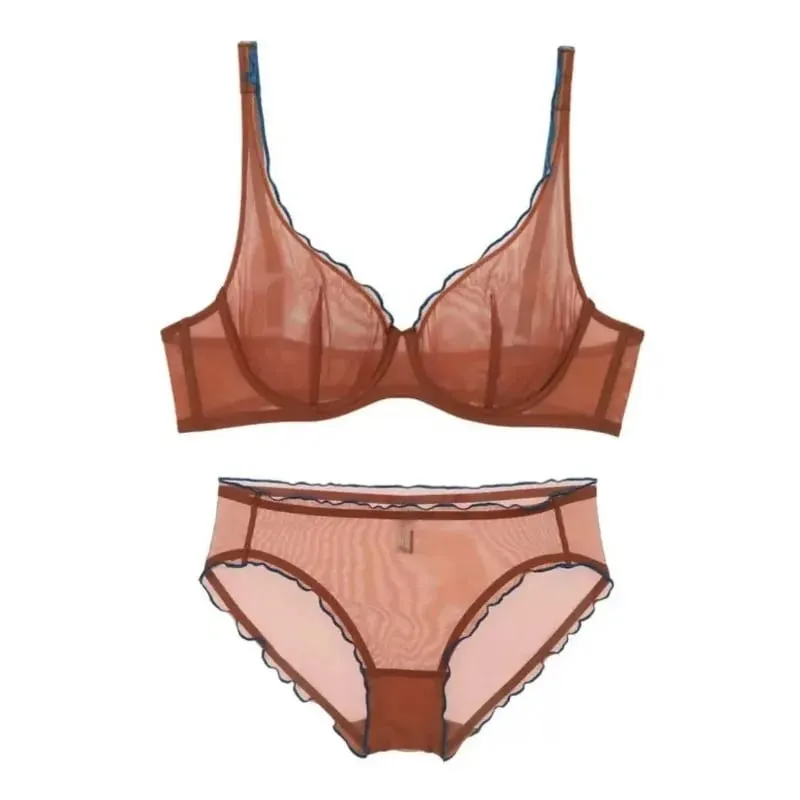 Set di reggiseno a coppa piena da donna di nuovo arrivo Set di biancheria intima comfort quotidiano ultra sottile minimizzatore supporto sexy anti-cedimento laterale sottile ABCD — image 6