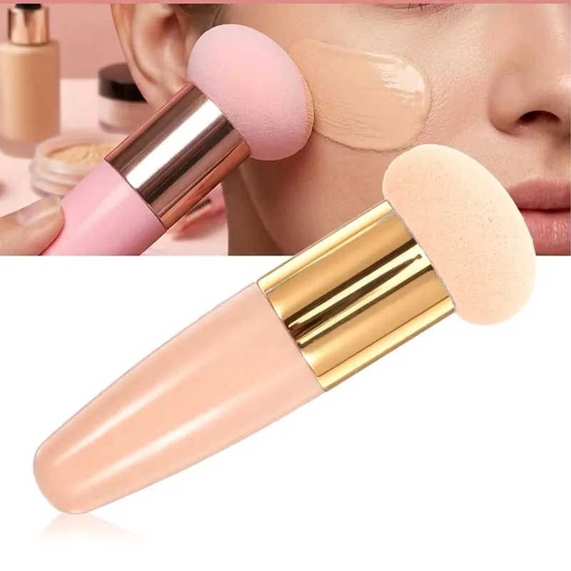 Nuovo pennello per trucco con testa a fungo, spugna per trucco di bellezza con manico, trucco per strumenti di trucco professionali per donne alla moda