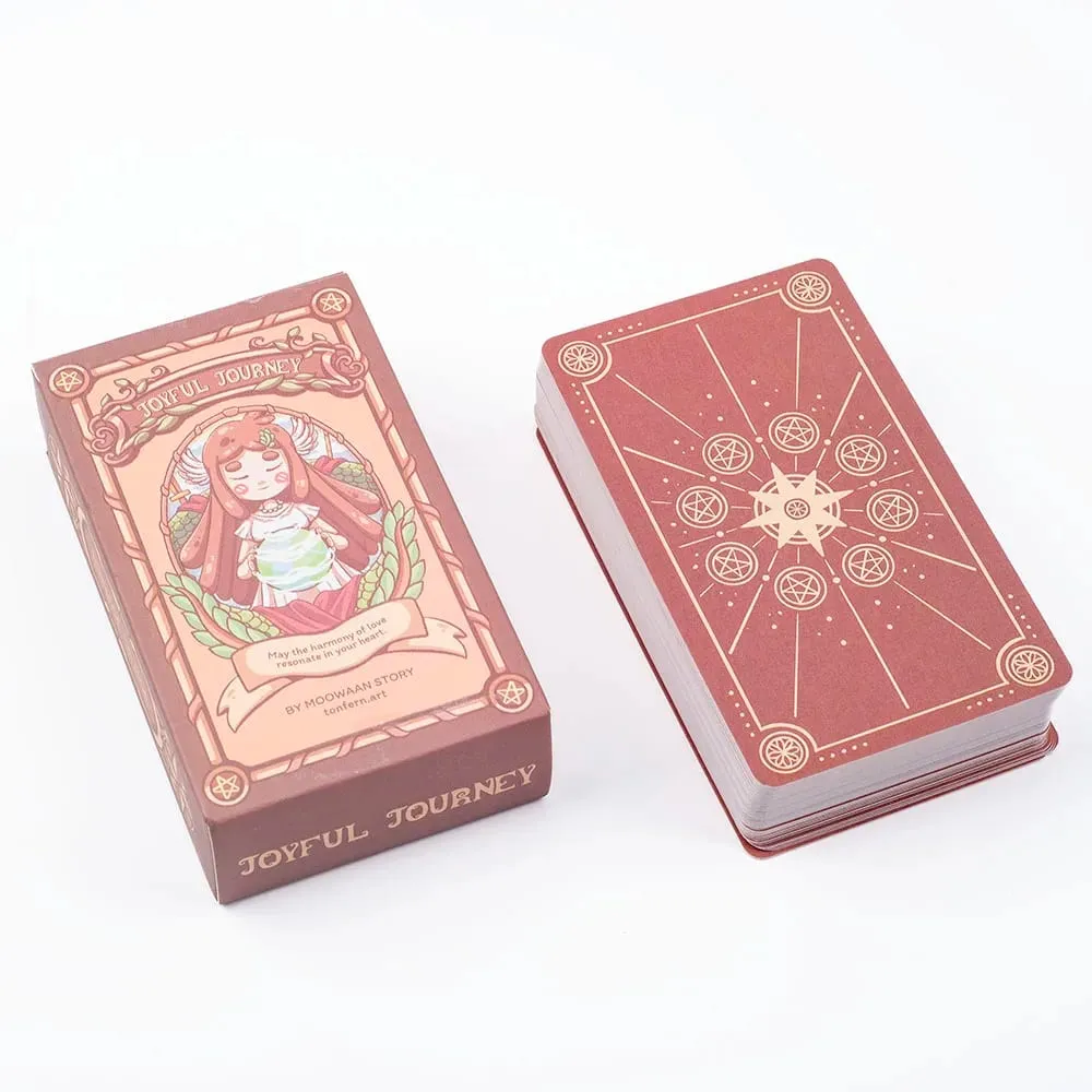 Joyful Journey Tarot Deck-78 การ์ดเกมภาพประกอบน่ารักโอบกอดความสว่างความรักและความอบอุ่น 10.3*6 ซม. — image 4
