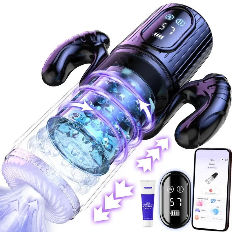 Thrusting หมุนชาย Masturbator คัพดูดอวัยวะเพศชายปั๊ม Oral Simulator ผู้ใหญ่ Sex Machines เร้าอารมณ์ผลิตภัณฑ์สำหรับชาย