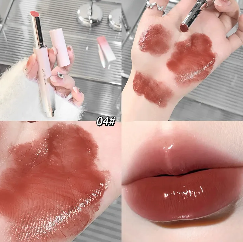 Air Jernih Cahaya Pepejal Lip Gloss Jeli Berair Gincu Merah Jambu Pensil Pelembap Cermin Gincu Pen Lipstik Korea Bibir Kosmetik — image 10