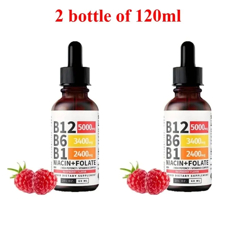 Gouttes liquides complexes de vitamine B 5 en 1, B12 B6 B1, niacine folate, soutien du métabolisme énergétique normal, santé du système immunitaire — image 8