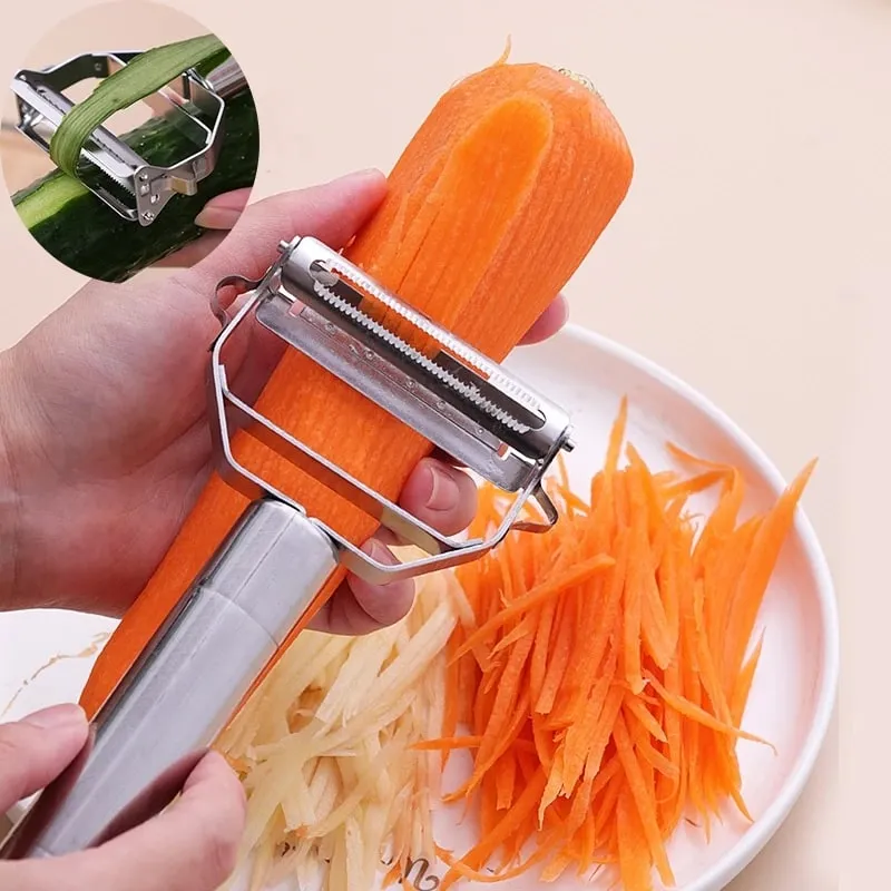 1 Pack Of Stainless Steel Peeler Kitchen Multifunctional Vegetable Cutter Fruit And Vegetable Tools Potato Carrot Melon Grater — image 1