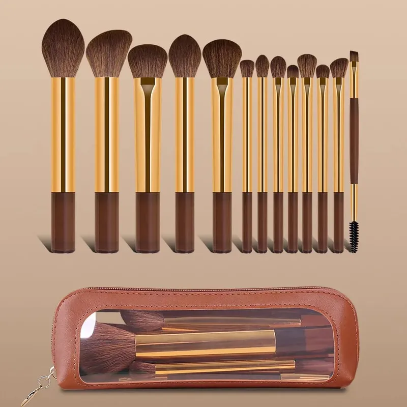 Bộ Cọ Trang Điểm Chuyên Nghiệp 13 Chiếc 13 Cọ Có Độ Chính Xác Cao Với Túi Bảo Quản Di Động Đựng Mỹ Phẩm Dụng Cụ Trộn Kem Nền