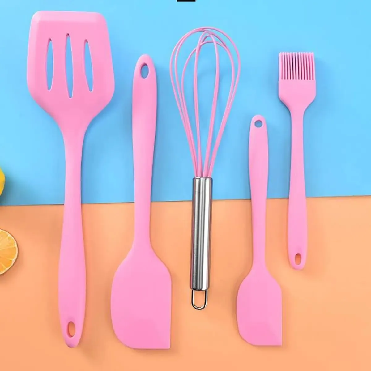 5 Pieces Cooking Utensils Silicone Baking Set Cooking Utensils Rubber Kitchen Utensils Baking Cooking Mixing Tools — image 7