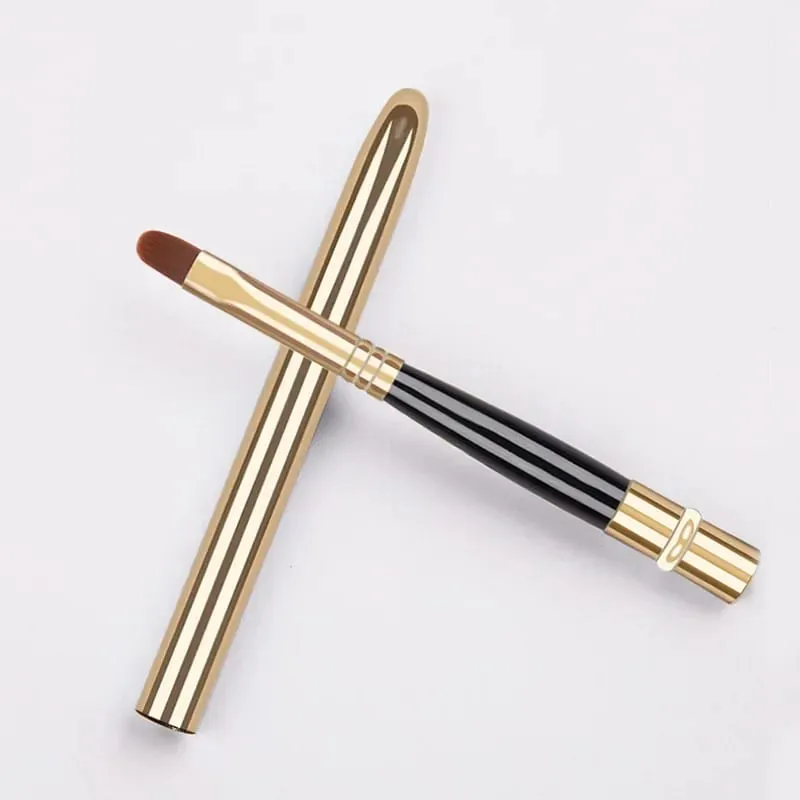 แบบพกพา Silver Lips แปรงแต่งหน้าปากกาโลหะเครื่องสำอางค์ Lipgloss ลิปสติก Lip Gloss แปรงป้องกันหมวกแปรงแต่งหน้า — image 4