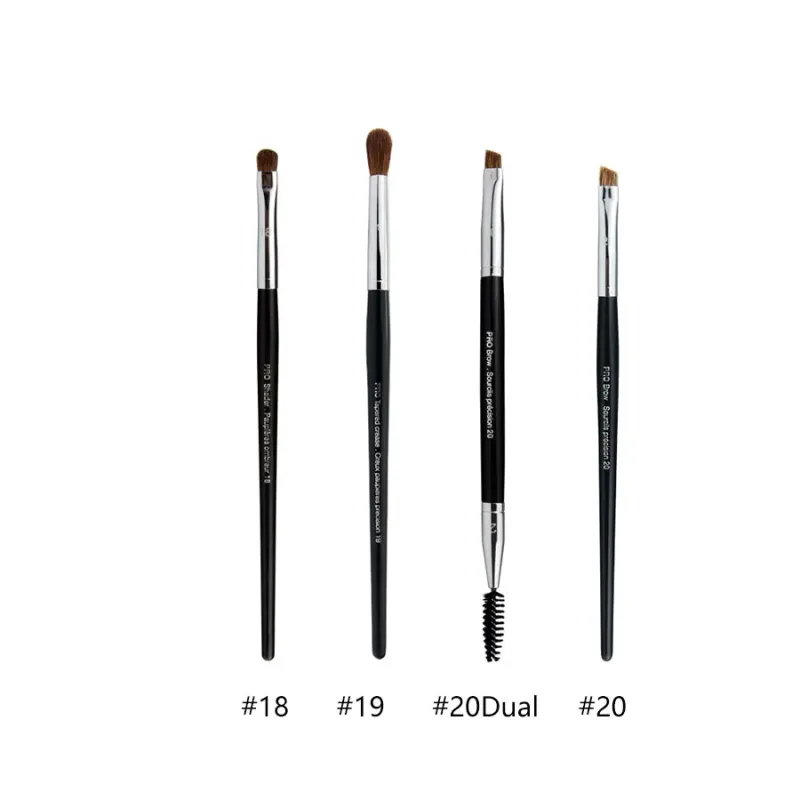 4 stk/sæt Pro Allover øjenskygge makeup børster Læbebryn Precision Concealer Blending Kuppelformet krøllet Smudge Highlight Make Up Brush — image 7