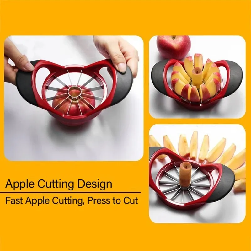 Affettatrice e carotatore per mele in acciaio inossidabile Taglierina per mele super affilata Pelapatate Strumento per affilare le mele Taglierina per frutta multifunzionale SGGJ007 — image 4