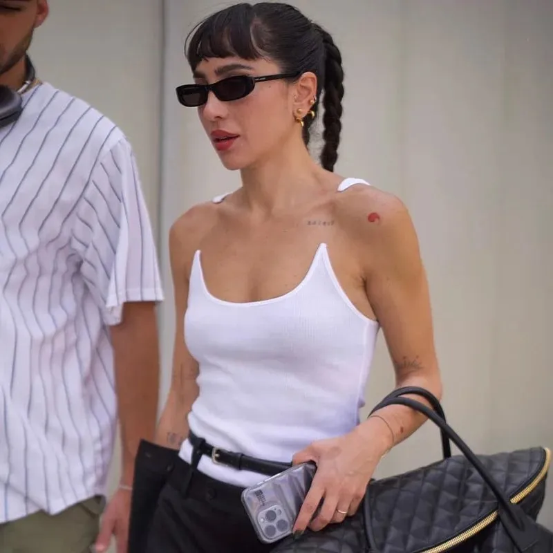 ผู้หญิง Ypro Ribbed สายรัดที่มองไม่เห็นเสื้อกล้าม Camis Tee — image 2