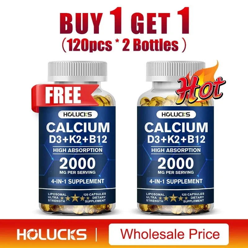 Suplemen Kalsium dengan Vitamin D3 K2 Menyokong Tulang Otot GigiKesihatan Menambah Sendi Penyerapan Kalsium — image 7