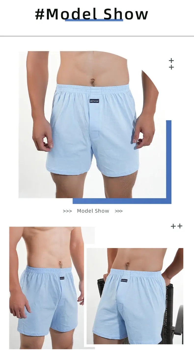 1 STÜCK Große Unterhose Solide Pyjamahose Zu Hause Plus Größe Boxershorts Für Männer Hohe Taille Allo Hosen Baumwollhosen Schlafhosen — image 4