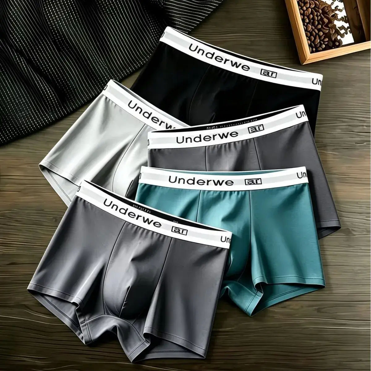 Celana Pendek Boxer Motif Pinggang Tengah Pria 3 Buah Celana Dalam Kasual Sederhana Warna Solid Celana Dalam Nyaman Sejuk L-2XL