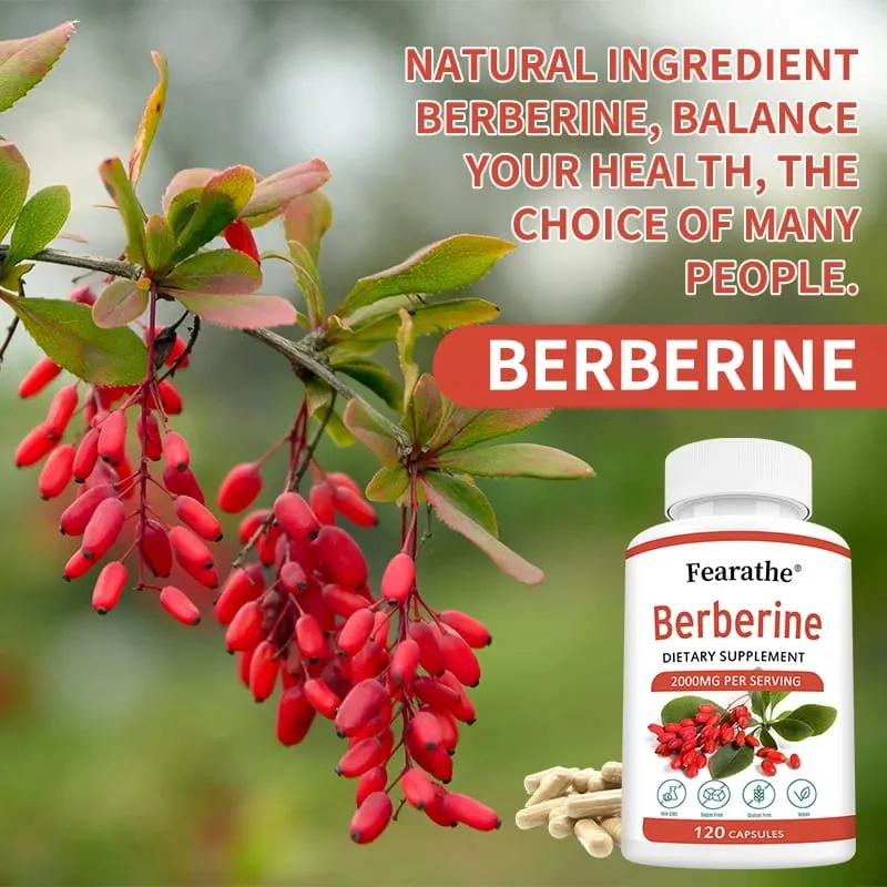 Berberine Capsules 2000mg - Cardiovascular and Digestive Health Balance Liver Health Digestion Non-GMO — image 5