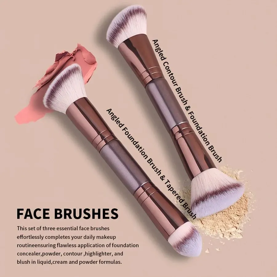 5pcs Jumbo Soft Makeup Brush Set Synthetic Bristles Non-Irritating Face Powder Rouge Eyeshadow Brush Complete Set Starter Afford