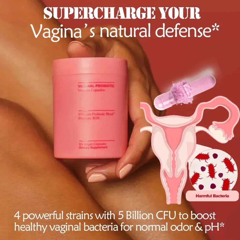 Kapsul Vitamin Probiotik Faraj Wanita Menyokong Saluran Kencing dan Kesihatan Faraj Campuran Probiotik Lactobaccilus & V-Positiv — image 2