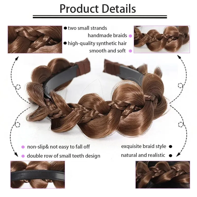Twist Braid fejpánt szintetikus halcsontfonatos parókás fejpánt 1db csúszásmentes Twist Braid hajkarika hajkiegészítők női lányoknak — image 4