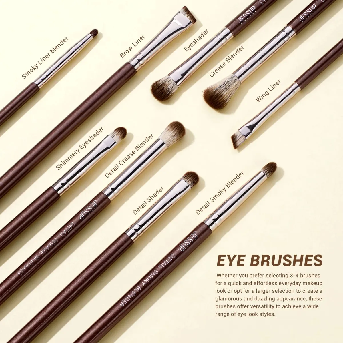 Jessup Makeup Børster Sæt 15 stk Brune Makeup Brushes Vegan Foundation Blender Concealer Powder Eyeshadow Highlighter Brush T498 — image 5