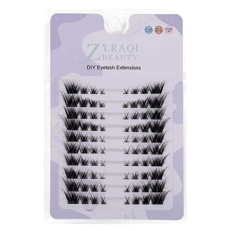 Fox Eye Fairy Lashes 10 แถว Segmental Cluster ที่มองไม่เห็น Band 3D Cat Eye Little Devil Natural Lash Extensions — image 5