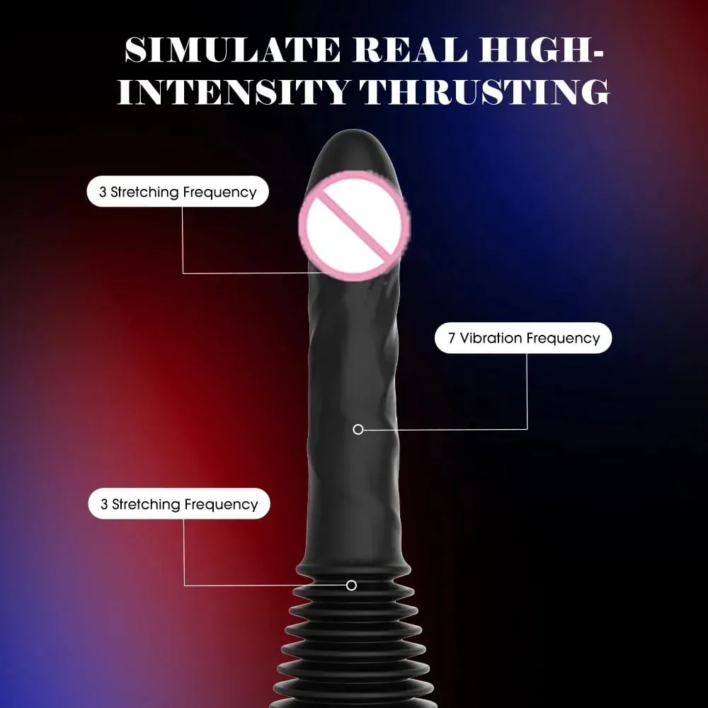 Alat Kawalan Jauh Raja Tujahan Dildo 5cm+1.5sm Dwi Pengembangan Jarak 7 Getaran Kuat Alat Seks Penggetar Dildo untuk Wanita 18 — image 2