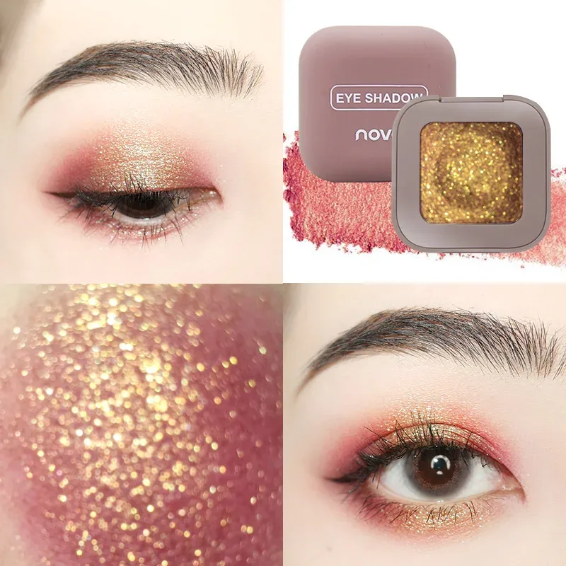 Ujung Jari Keyboard Cat Rias Eye Shadow Keren Eye Shadow Glitter 3D Eye Shadow Logam Telanjang untuk Mencerahkan Riasan Mata — image 10