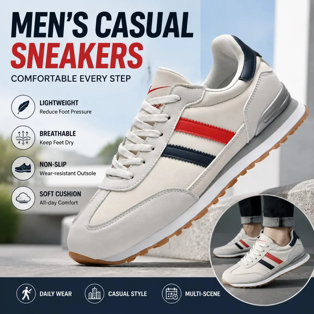 Double Star Men's Casual Sneakers Lightweight and Breathable Sneakers Soft and Comfortable Walking Shoes Daily Fashion Sneakers — image 1