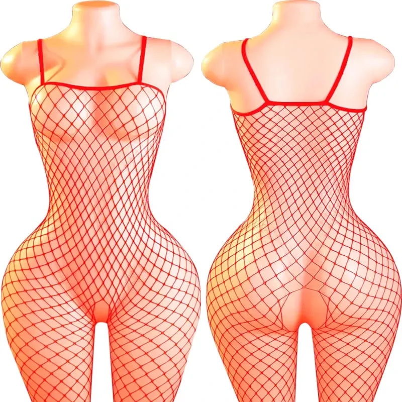 블랙 Fishnet 오프 어깨 오픈 가랑이 Bodystocking 란제리 세트 섹시한 가랑이없는 테디 브래지어 여성의 에로 속옷 — image 16