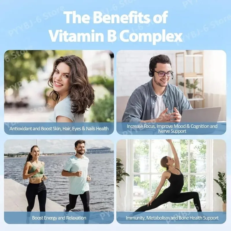 วิตามิน B Complex Plus13-in-1 120 มังสวิรัติแคปซูลพลังงานสนับสนุนสุขภาพภูมิคุ้มกัน Nerve Function Skin Wellness สารต้านอนุมูลอิสระอาหารเสริม — image 5