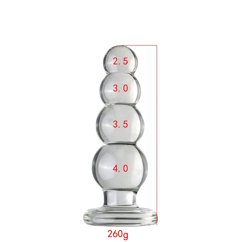 3 ขนาด Big Ball แก้ว Pyrex Anal Dildos Butt Plug คริสตัลช่องคลอดลูกปัดอวัยวะเพศชายปลอมหญิงช่วยตัวเองของเล่นสำหรับผู้ใหญ่ผู้หญิงผู้ชาย — image 8