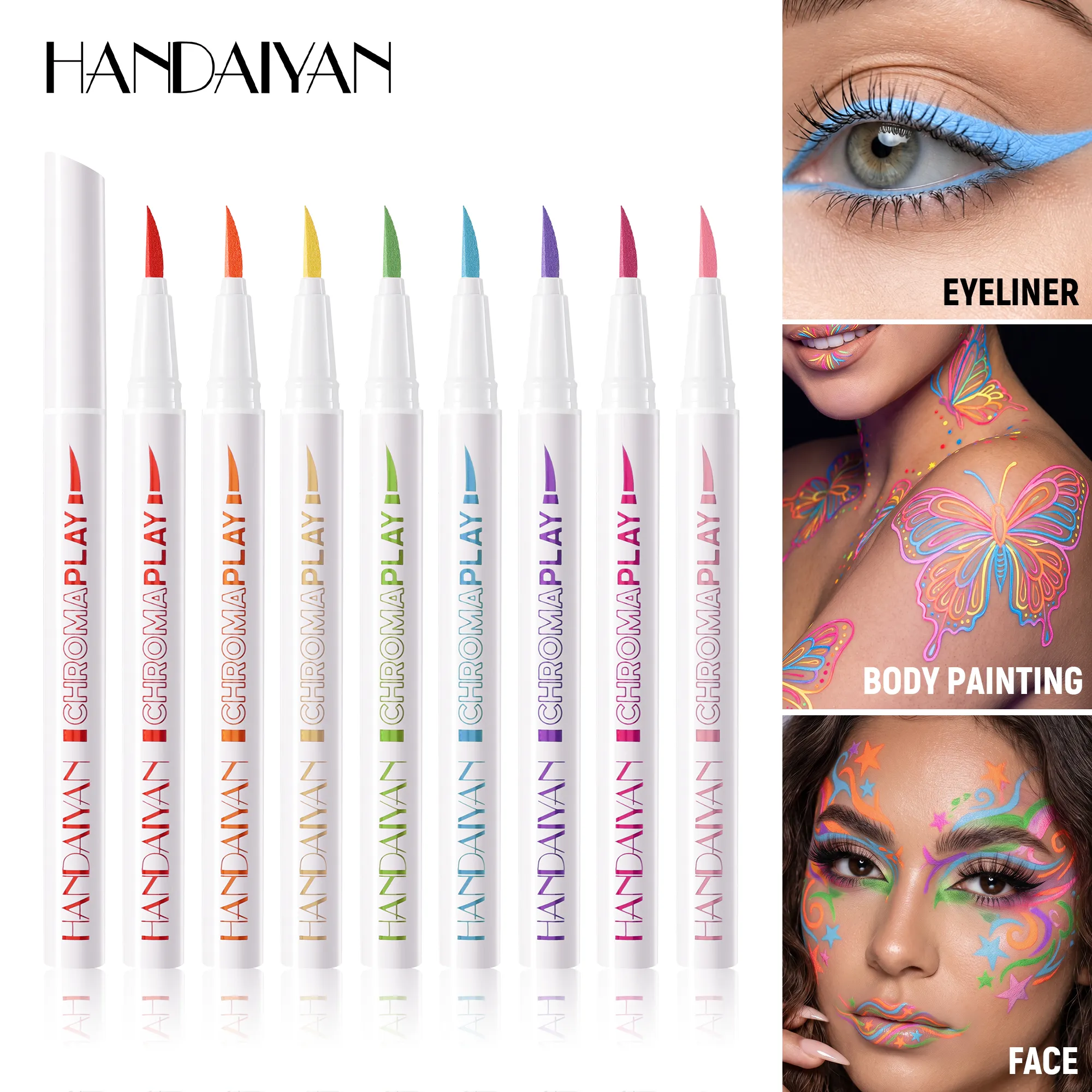 Pensil Celak Cecair Kalis Air Pengeringan Pantas Lukisan Pen Tahan Lama Berwarna-warni Matte Eye Liner Pen Solek Kosmetik Halloween — image 4