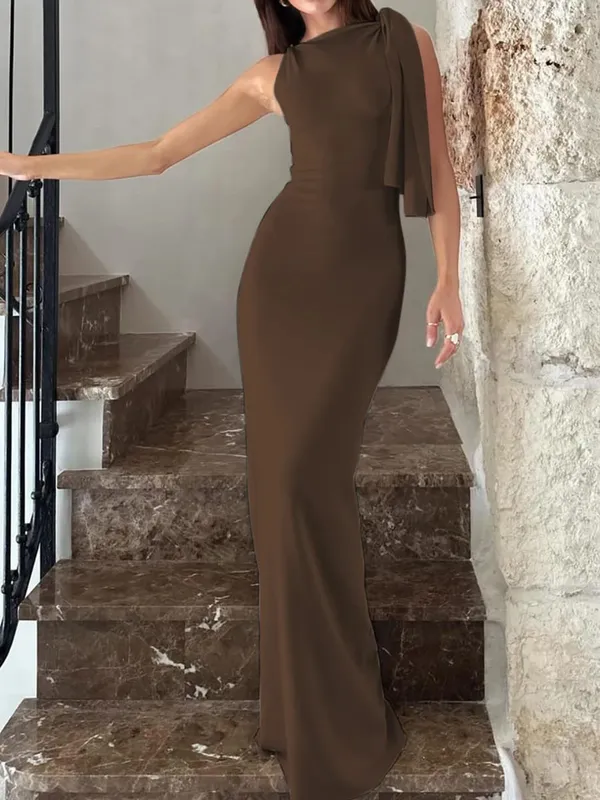 Hugcitar moda solidna O Neck bez rękawów Patchwork seksowna Bodycon Maxi sukienka na studniówkę letnie ubrania damskie Party Festival Club Y2K — image 10