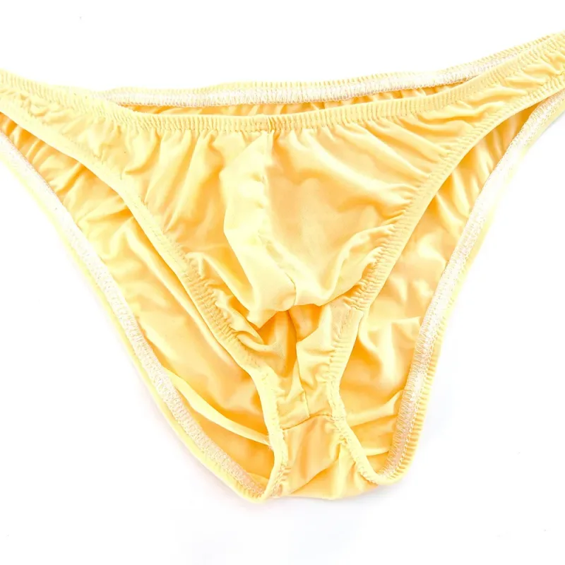 Rosa Herren-Slips, Nylon-Spandex, bequeme, atmungsaktive Unterhose mit niedriger Taille, schnell trocknende Herren-Bikini-Unterwäsche aus Eisseide — image 5