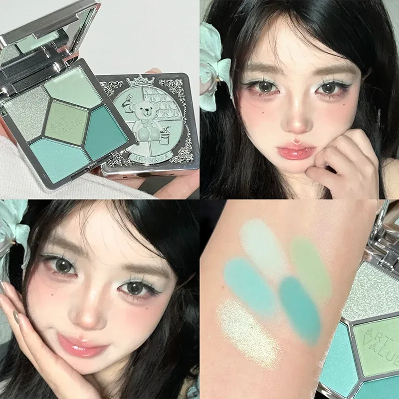 Palette di ombretti in 5 colori Viola Glitter Perlescenti Ombretti opachi Shimmer Trucco Cosmetici per occhi di bellezza per donne a lunga durata — image 5