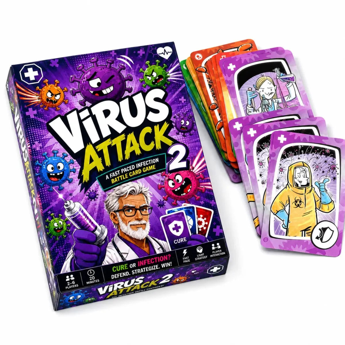 Jeu de cartes espagnol attaque rapide, jeu de cartes de combat contre les infections, collecte d'organes sains, utilisation de médicaments, développement de l'immunité — image 7
