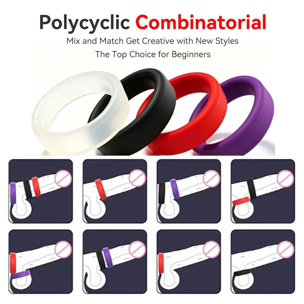 Silikone Penis Ring Cock Ring Erektion Ring Forsinkelse Ejakulation Fixed Stamina Enhancer Sexlegetøj Voksne mandlige par Langvarig — image 3