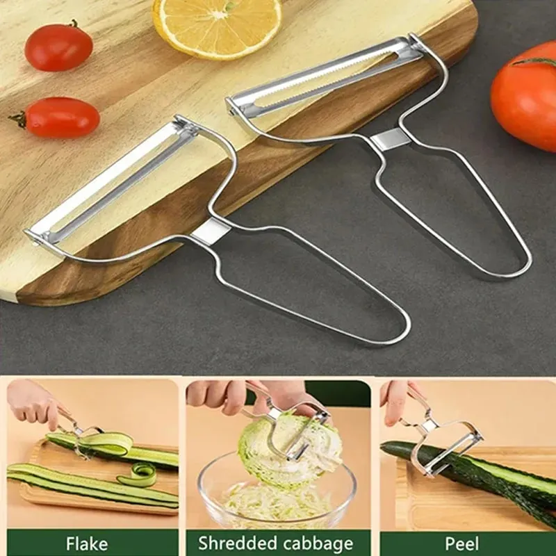 1PC/Peeler Vegetables Fruit Stainless Steel Knife Cabbage Graters Salad Potato Slicer Kitchen Accessories Cooking Tools Wide Mou — image 3