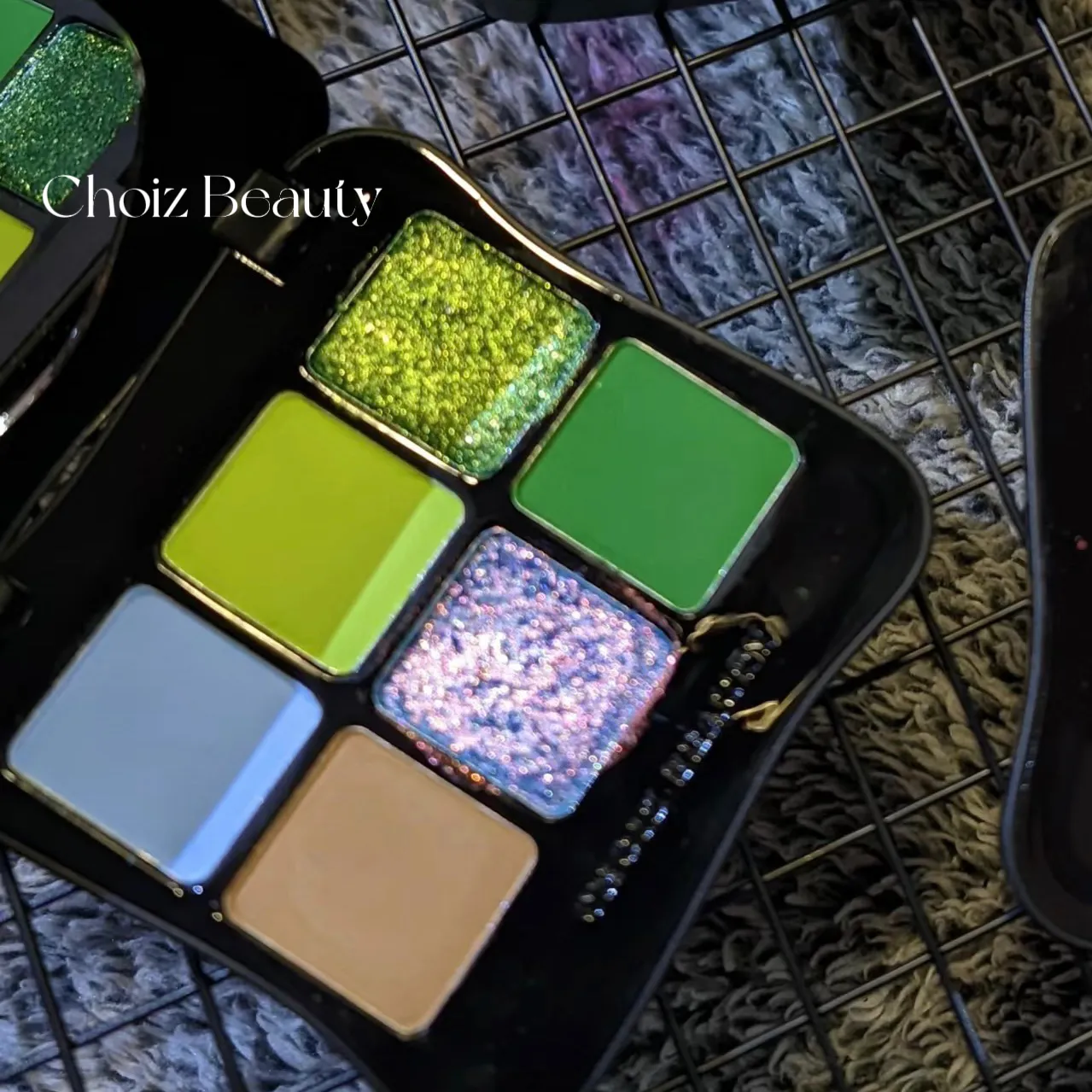 6 Color Eyeshadow Platte Green Matte Chameleon Shimmer Glitter High Pigmentated Eye Shadow Gothic Eyemakeup — image 2
