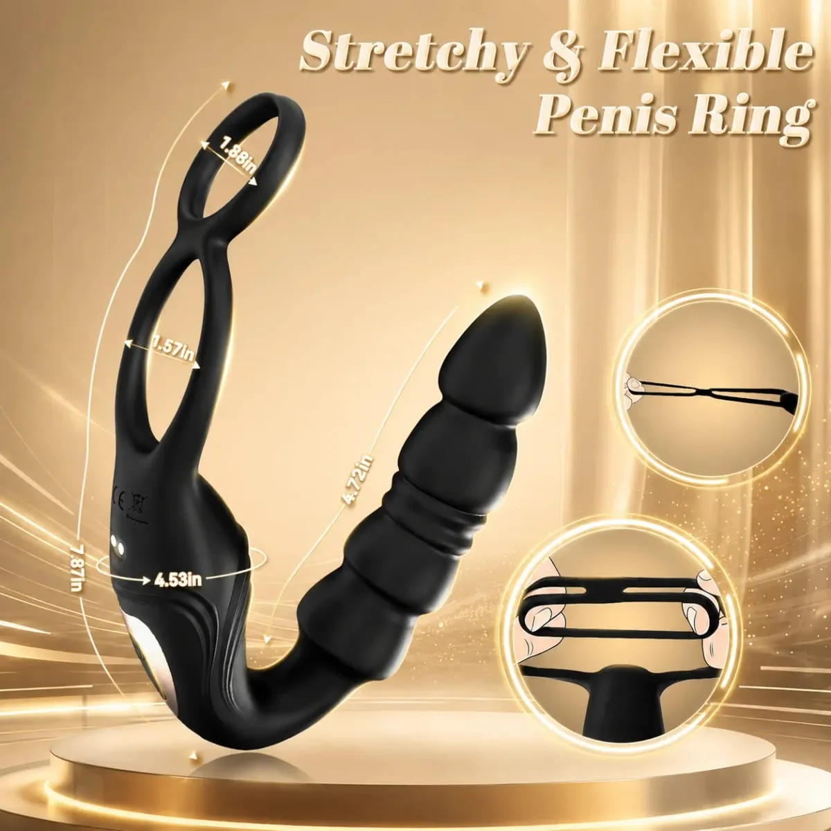 Stötande prostata massageapparat Analplugg Manlig Vibrator Hands-Free Silikon Fjärrkontroll Vibrerande Penis Ring Sexleksaker för män — image 4